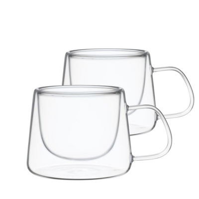 Conjunto 2 Canecas  De Vidro Etilux Parede Dupla Oslo 200ml