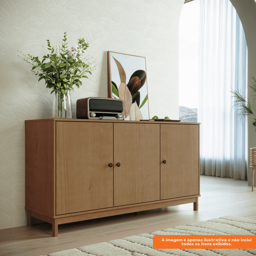 Balcão Buffet Essência Finestra 160cm 3 Portas Freijó