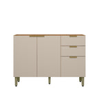 Balcão de Cozinha Selene Linea 100% MDF 3 Portas 2 Gavetas 120cm Jequitibá e Off White