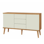 Balcão Buffet 135cm Dalla Costa TB329 2 Portas 3 Gavetas  Freijó/Off White
