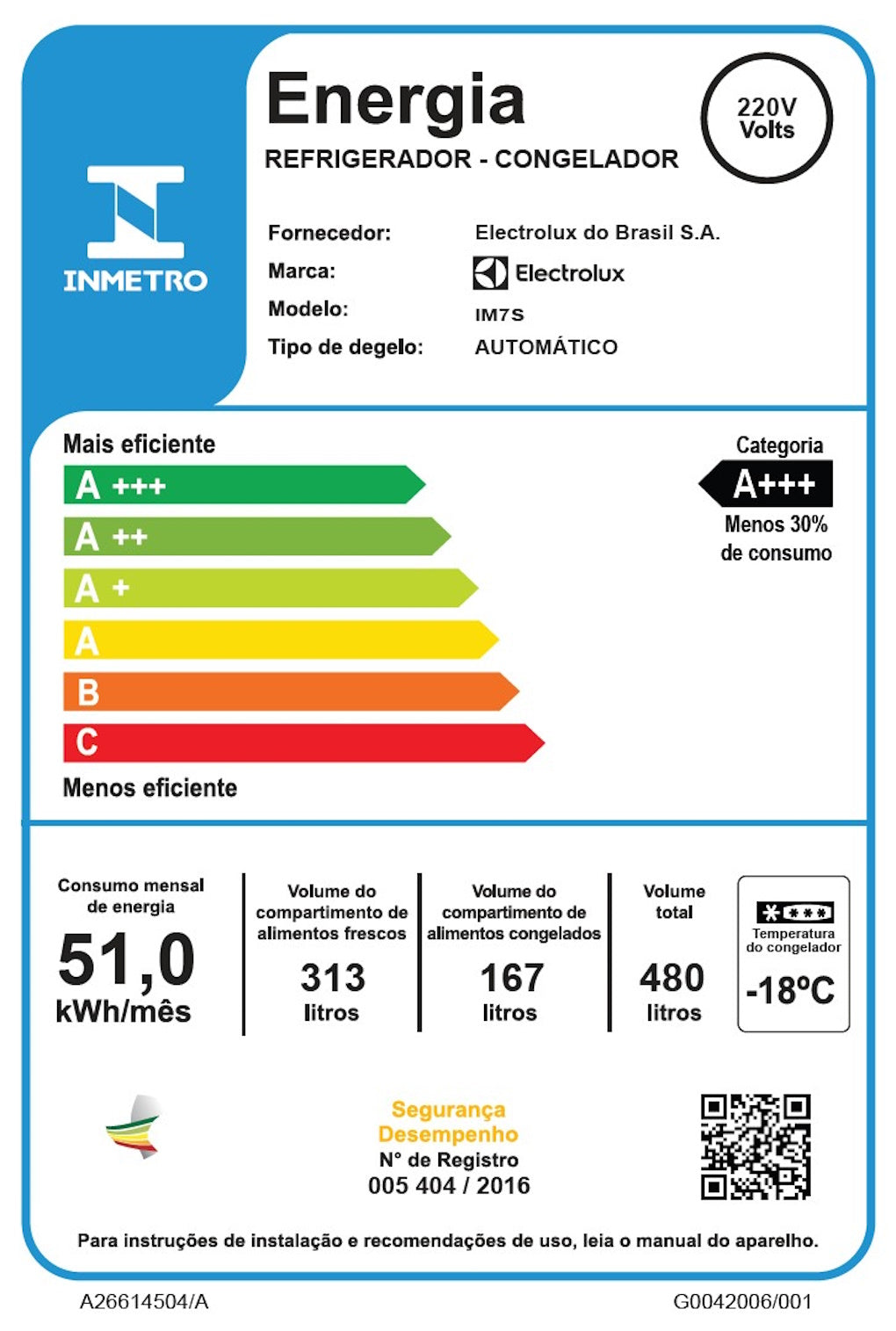 Refrigerador Electrolux 480L IM7 Inverter Efficient AutoSense Inox Look 220V
