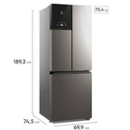 Refrigerador Electrolux 480L IM7 Inverter Efficient AutoSense Inox Look 220V