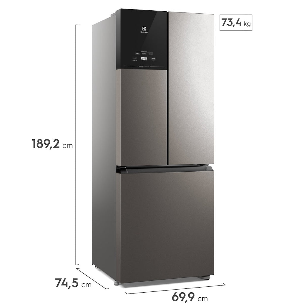Refrigerador Electrolux 480L IM7 Inverter Efficient AutoSense Inox Look 220V