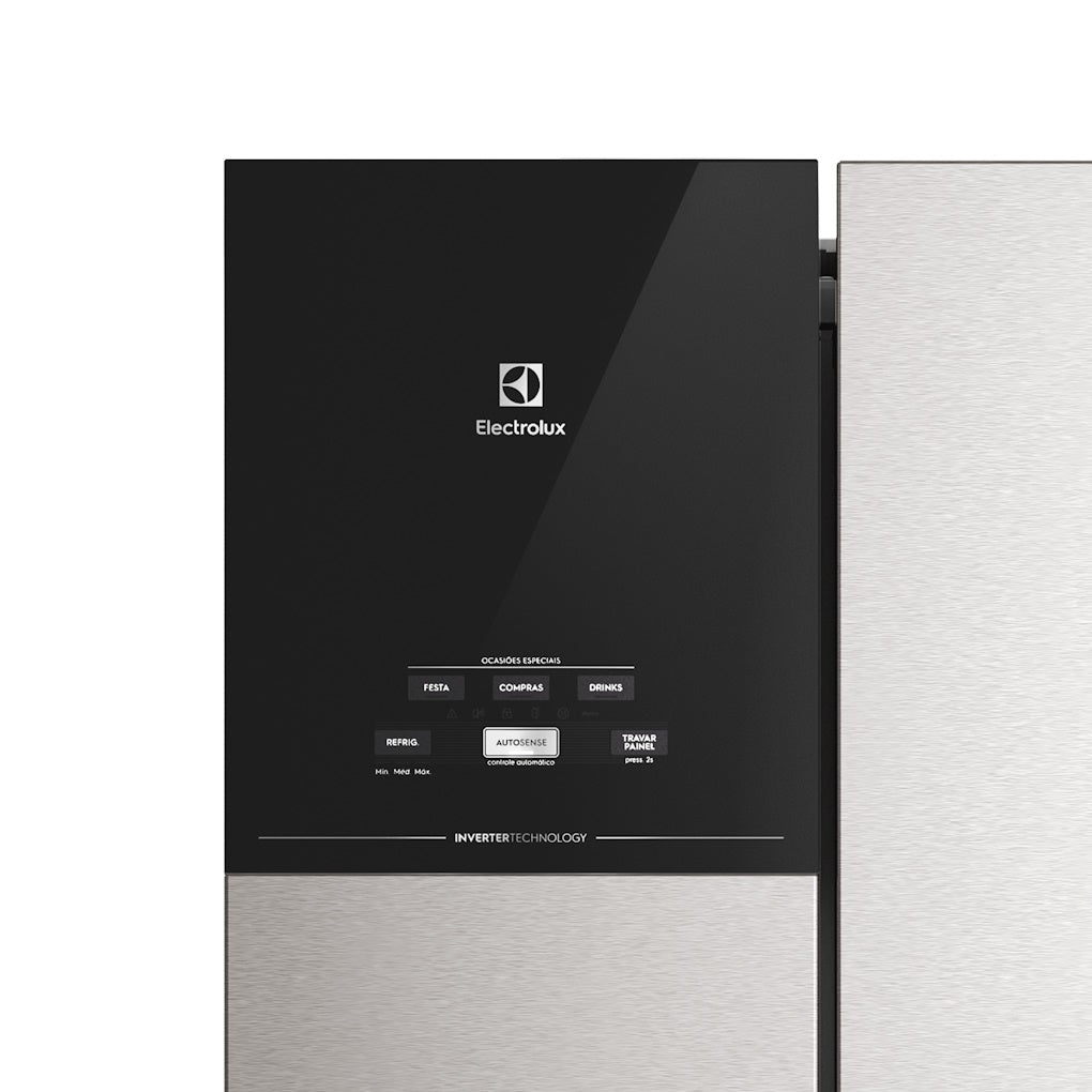 Refrigerador Electrolux 480L IM7 Inverter Efficient AutoSense Inox Look 220V