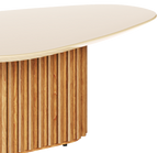 Mesa de Centro Orgânica Imcal 90x33 Pé Ripado Off White