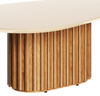 Mesa de Centro Orgânica Imcal 90x33 Pé Ripado Off White