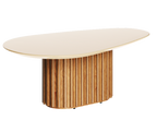 Mesa de Centro Orgânica Imcal 90x33 Pé Ripado Off White