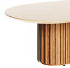 Mesa de Centro Orgânica Imcal 90x33 Pé Ripado Off White