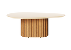 Mesa de Centro Orgânica Imcal 90x33 Pé Ripado Off White