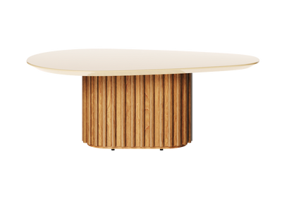 Mesa de Centro Orgânica Imcal 90x33 Pé Ripado Off White