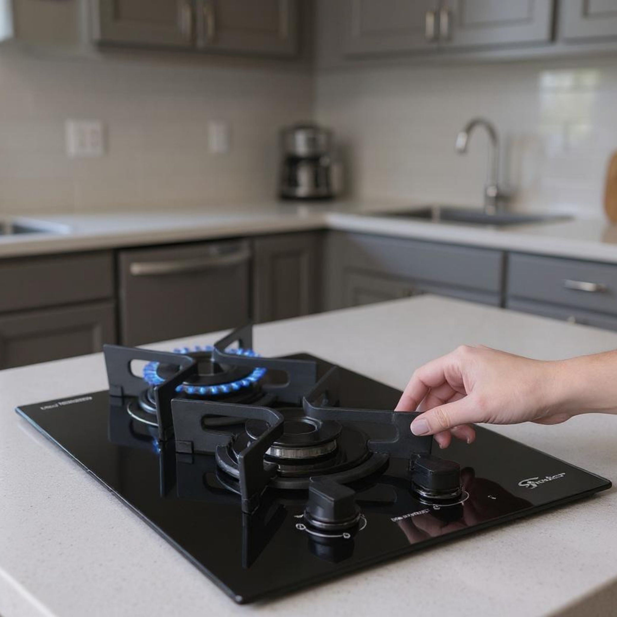 Cooktop à Gás Fischer 2 Bocas Fit Line Trempe Iron Preto Bivolt