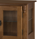 Cristaleira Baixa Rústica Linz 80x96cm 60312 2 Portas 1 Gaveta 100% Madeira Maciça Imbuia