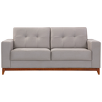 Sofá Living MH4219 210cm Herval 2 Assentos Base Madeira Cinza Claro