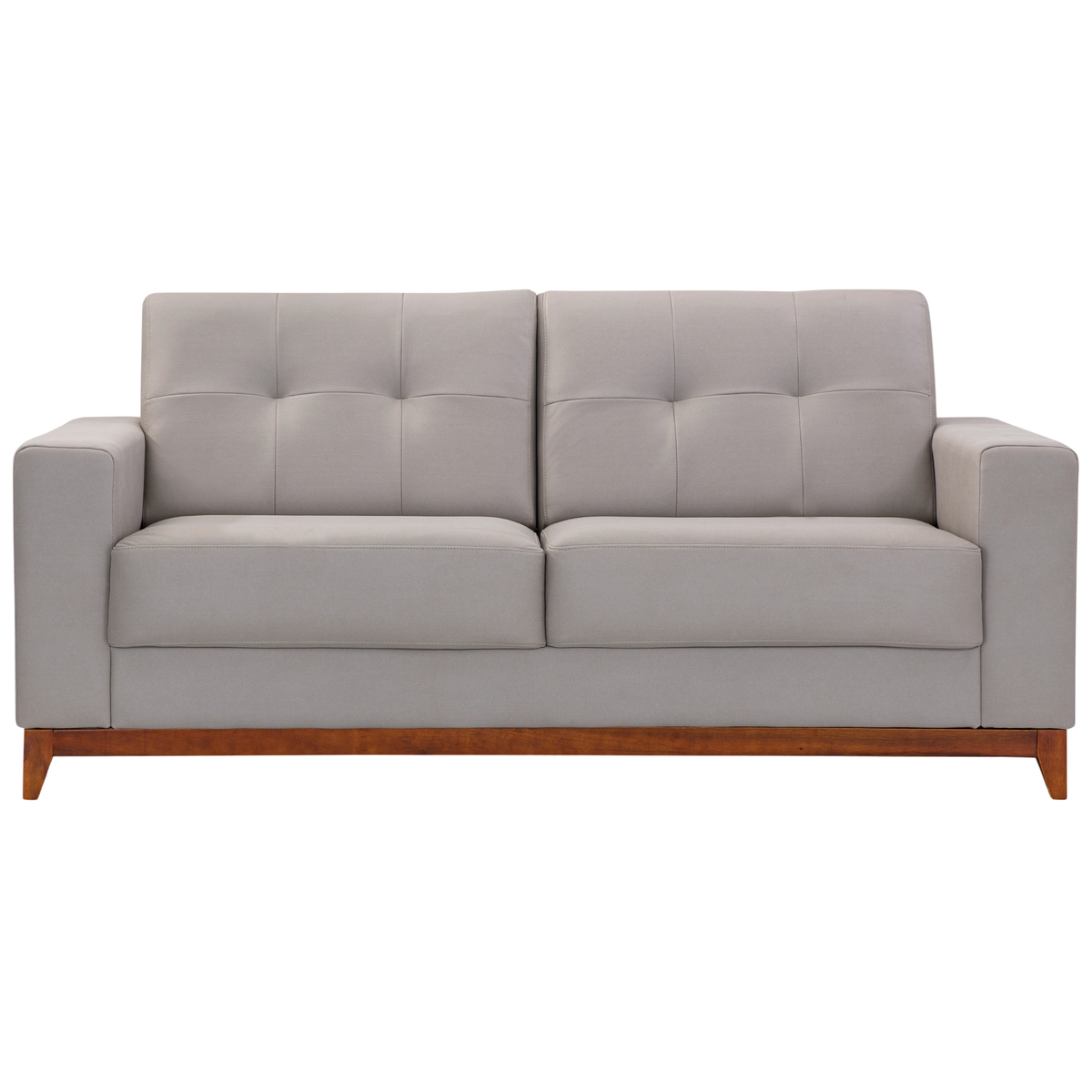 Sofá Living MH4219 210cm Herval 2 Assentos Base Madeira Cinza Claro