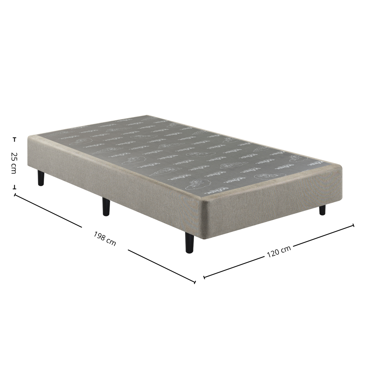 Base Para Colchão Agile Solteiro King Ecoflex 120x198x25cm Cinza Chumbo