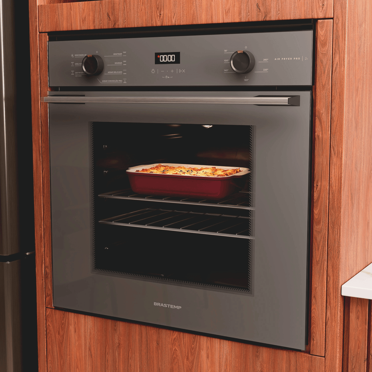 Forno de Embutir Elétrico Brastemp 84L BOX84AR com Air Fryer Pro Cinza 220V