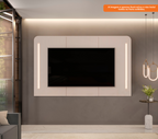Painel Suspenso Atlas DJ Móveis 218cm com Led Off White