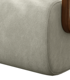 Poltrona Kiev 72cm Konfort Braços em Madeira Linho Cappuccino