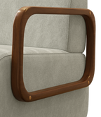 Poltrona Kiev 72cm Konfort Braços em Madeira Linho Cappuccino