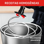 Batedeira Planetária Arno Bake Easy KM10 12 Velocidades 500W Preto 220V
