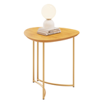 Mesa Lateral Pétala DJ Móveis Orgânica Pé Dourado Cedro