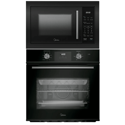 Kit Midea de Embutir Forno Elétrico 80L TSD80P2 + Micro-ondas 35L MGB35M2 Preto 220V
