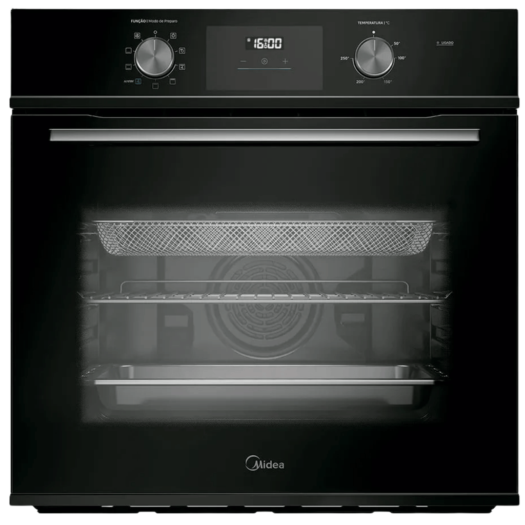 Kit Midea de Embutir Forno Elétrico 80L TSD80P2 + Micro-ondas 35L MGB35M2 Preto 220V