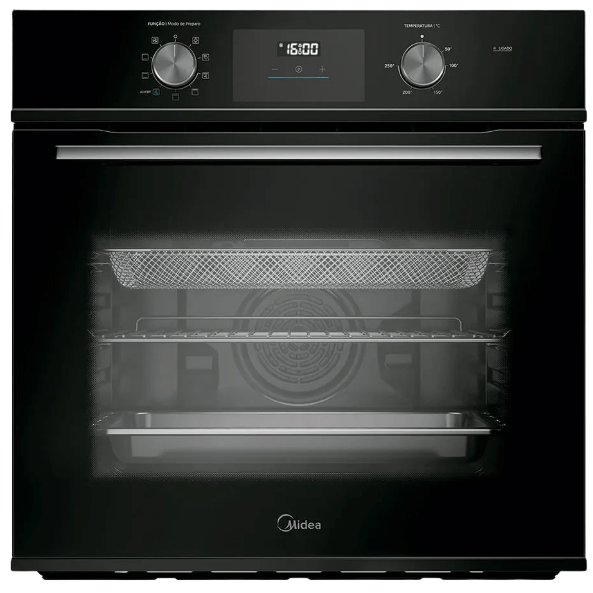 Kit Midea de Embutir Forno Elétrico 80L TSD80P2 + Micro-ondas 35L MGB35M2 Preto 220V