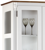 Cristaleira Rústica Linz 90cm 2 Portas e 1 Gaveta Branco e Imbuia