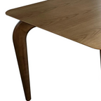 Mesa Bella Retangular Menegaz 180x100cm Canto Moeda Tampo Laminado Noce