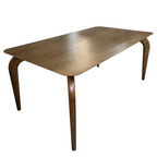 Mesa Bella Retangular Menegaz 180x100cm Canto Moeda Tampo Laminado Noce