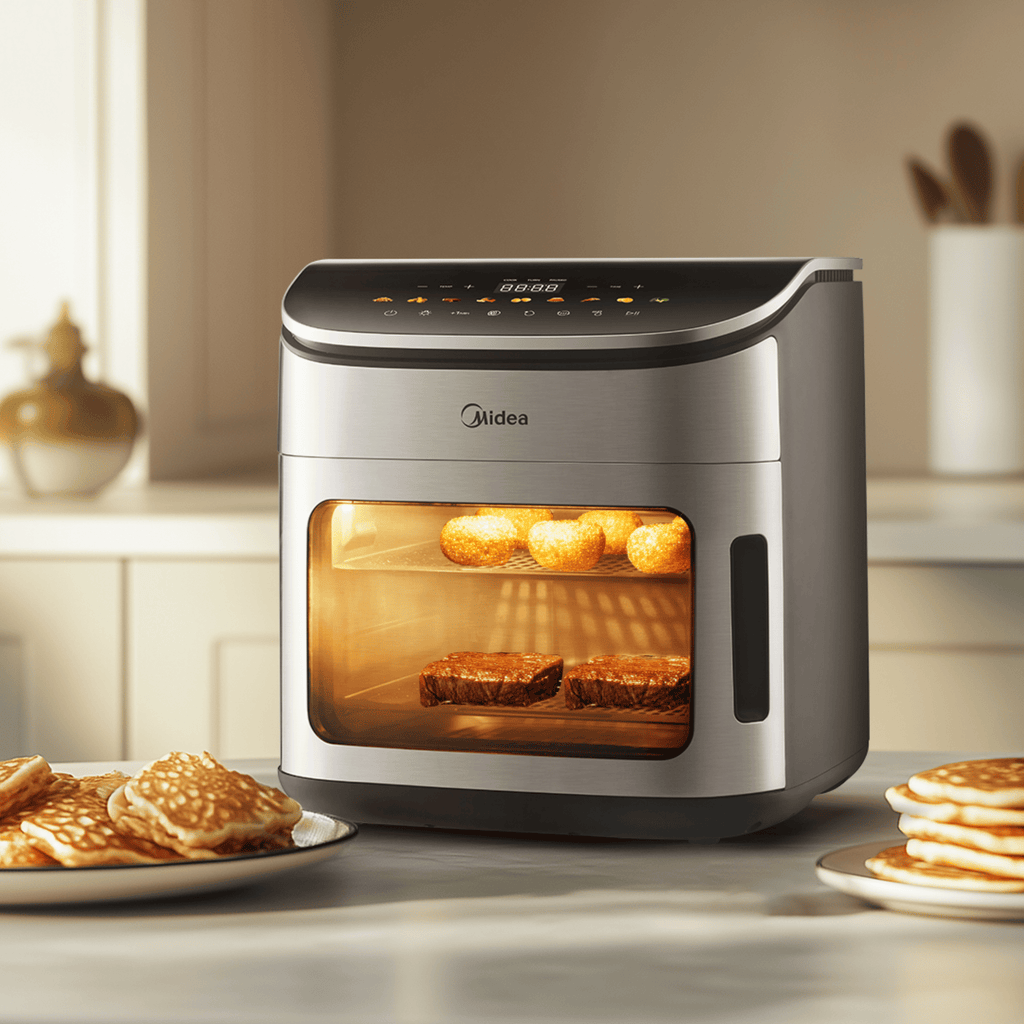 Fritadeira Elétrica Sem Óleo AirFryer 12L Midea Oven Digital Inox 220V