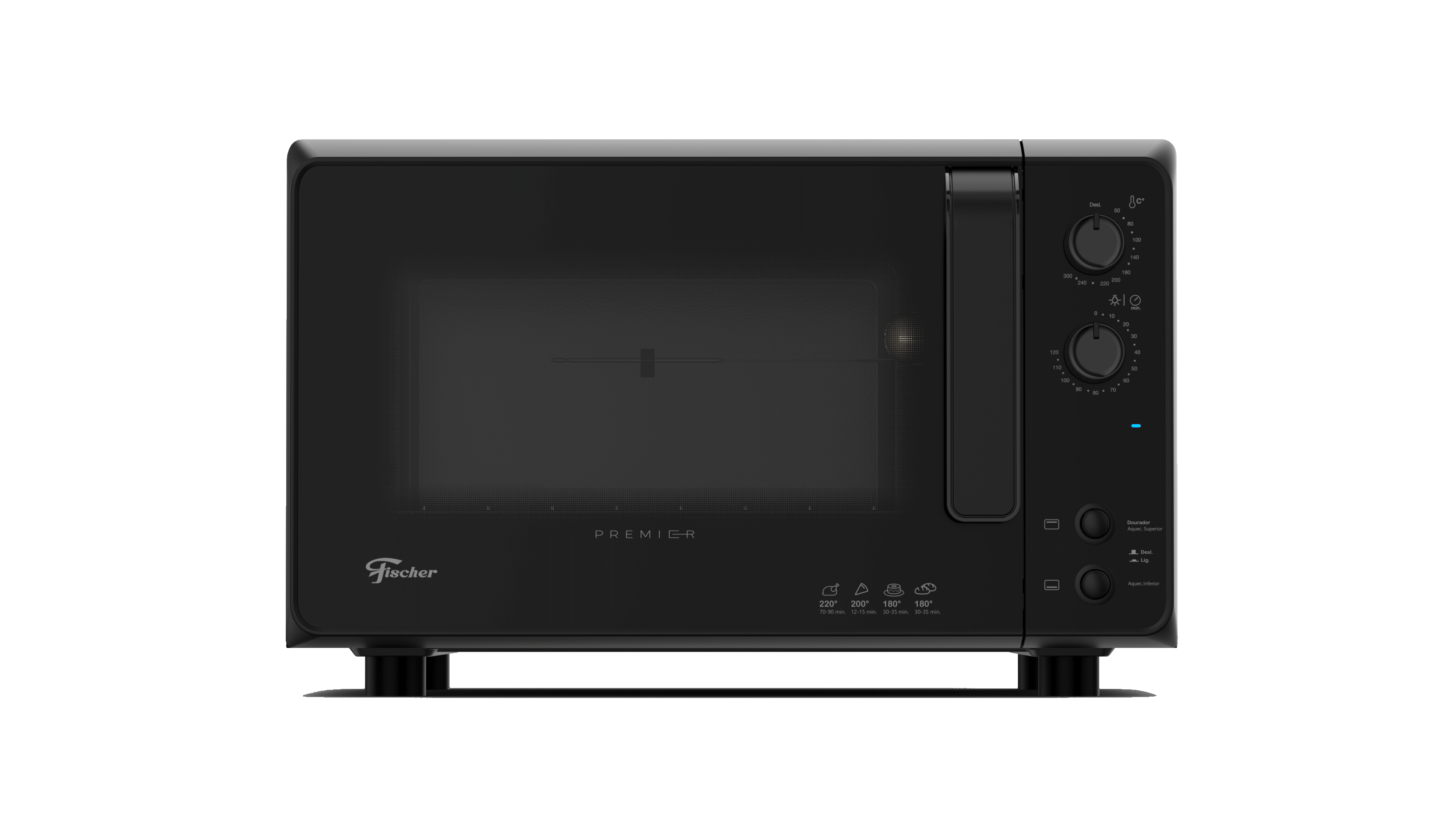 Forno de Mesa Elétrico Fischer 48L Premier com Timer 29420-70308 Preto 220V