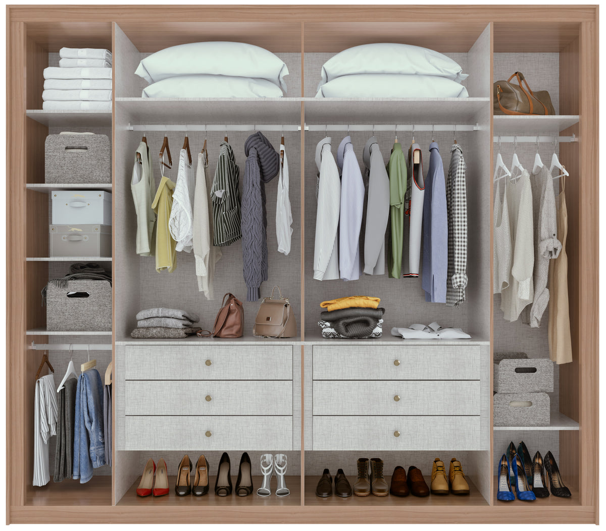 Roupeiro Imperatore Lopas  274cm 100% MDF 6 Portas Branco