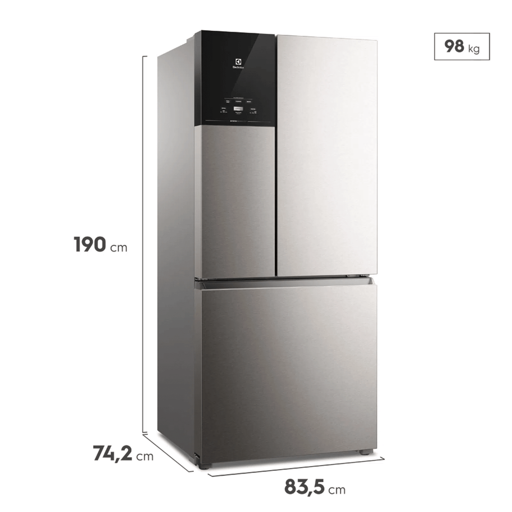 Refrigerador Electrolux 590L IM8S MultiDoor Inverter Efficient com AutoSense Inverse Inox Look 220V