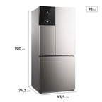 Refrigerador Electrolux 590L IM8S MultiDoor Inverter Efficient com AutoSense Inverse Inox Look 220V