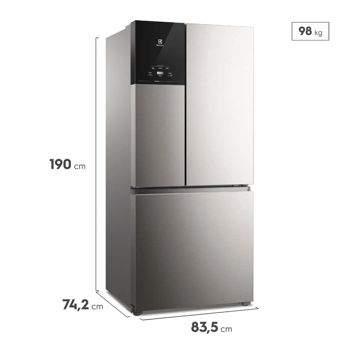 Refrigerador Electrolux 590L IM8S MultiDoor Inverter Efficient com AutoSense Inverse Inox Look 220V