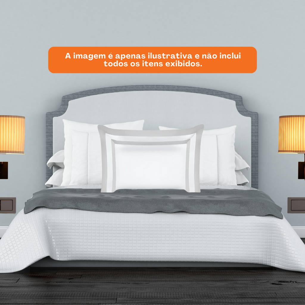 Fronha Double Naturalle 200 Fios 50x70cm Prata