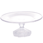Prato para Bolo com Pe Cristal Coliseu 22,5cm
