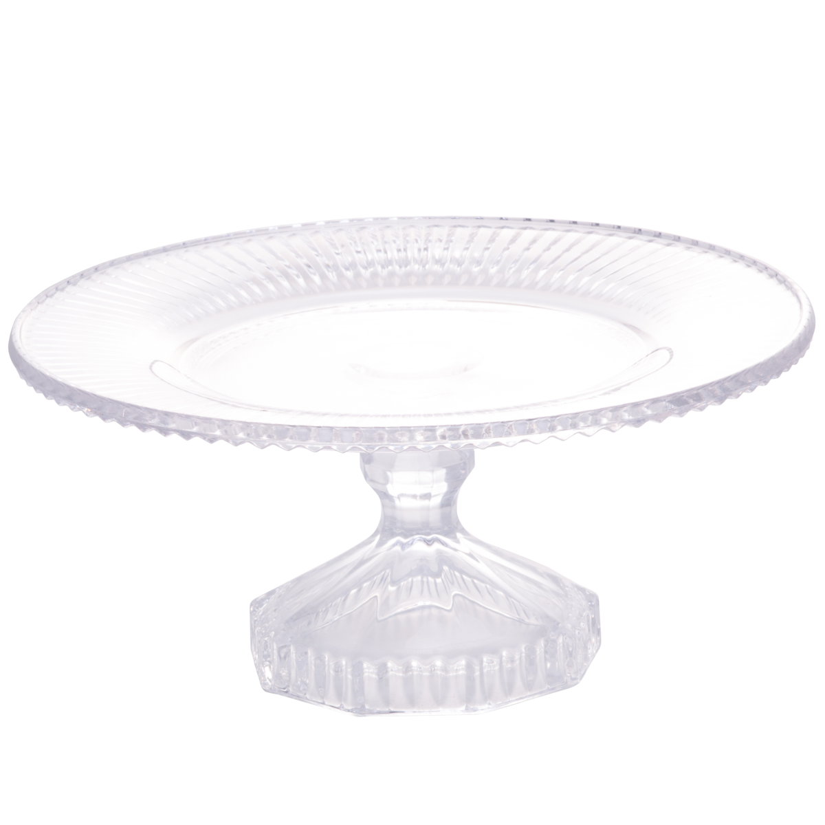Prato para Bolo com Pe Cristal Coliseu 22,5cm