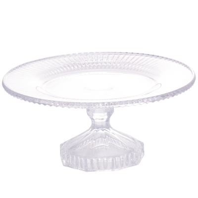 Prato para Bolo com Pe Cristal Coliseu 22,5cm