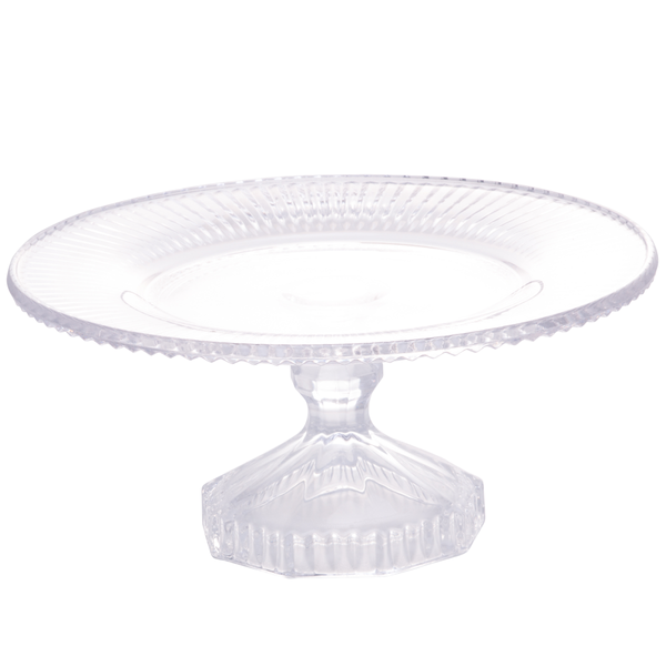 Prato para Bolo com Pe Cristal Coliseu 22,5cm