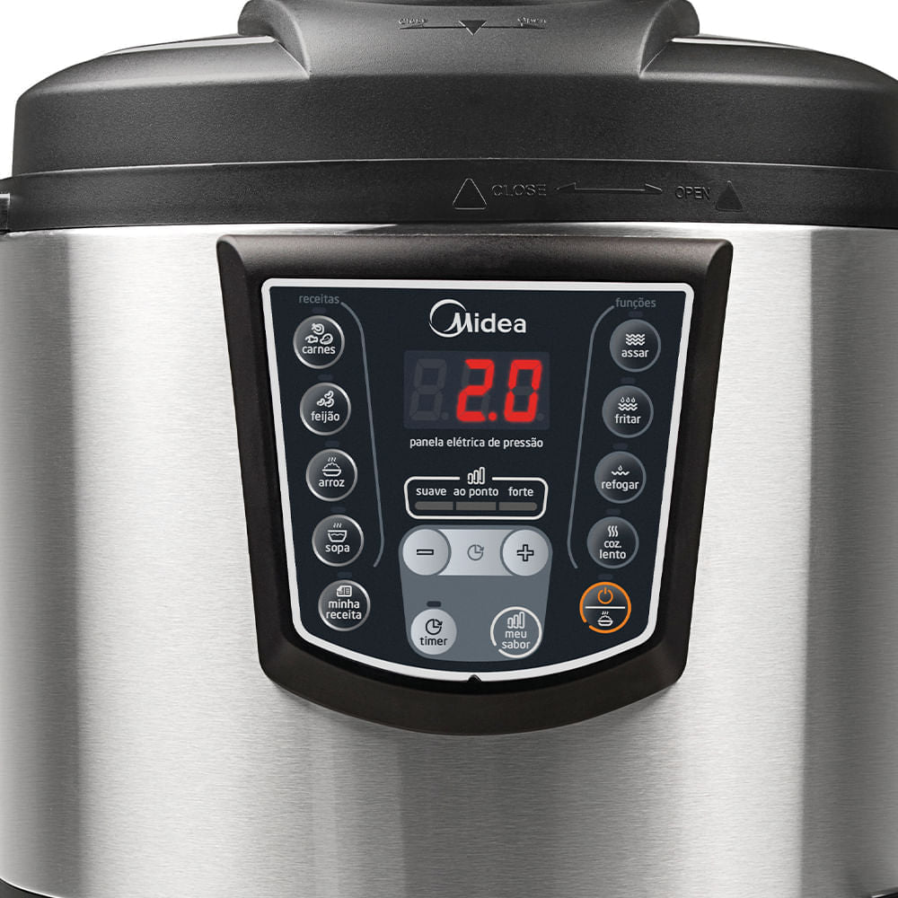 Panela de Pressão Elétrica Midea 6L Digital Inox 220V