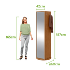Sapateira Esthela Giratória Lopas 60x187cm com Espelho Amêndoa Clean