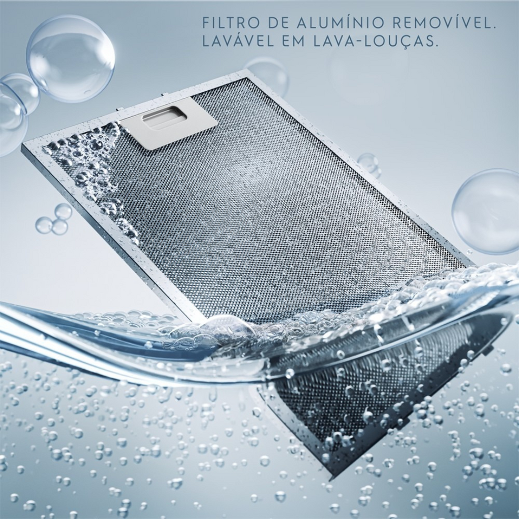 Depurador de Ar de Embutir Electrolux Efficient 90cm DE9RB Retrátil com LED Black 220V