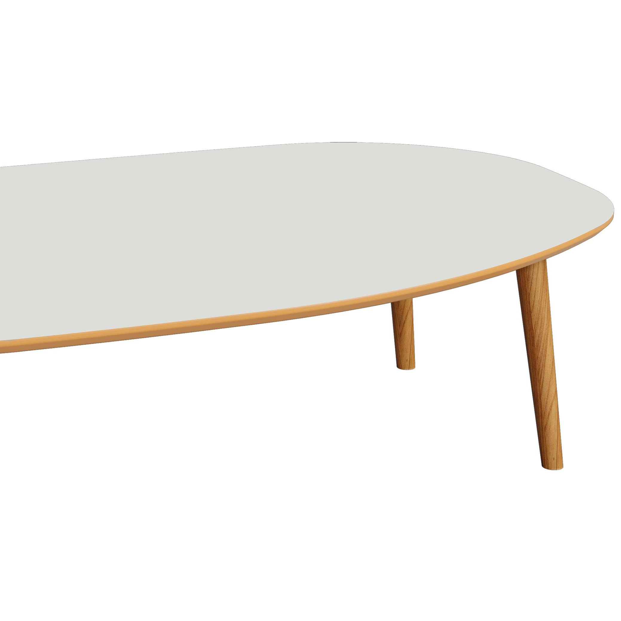 Mesa de Centro Orgânica Dalla Costa 120cm TB625 Off White e Freijó