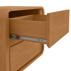 Mesa de Cabeceira Loop Lopas 55cm 2 Gavetas Amêndoa Clean