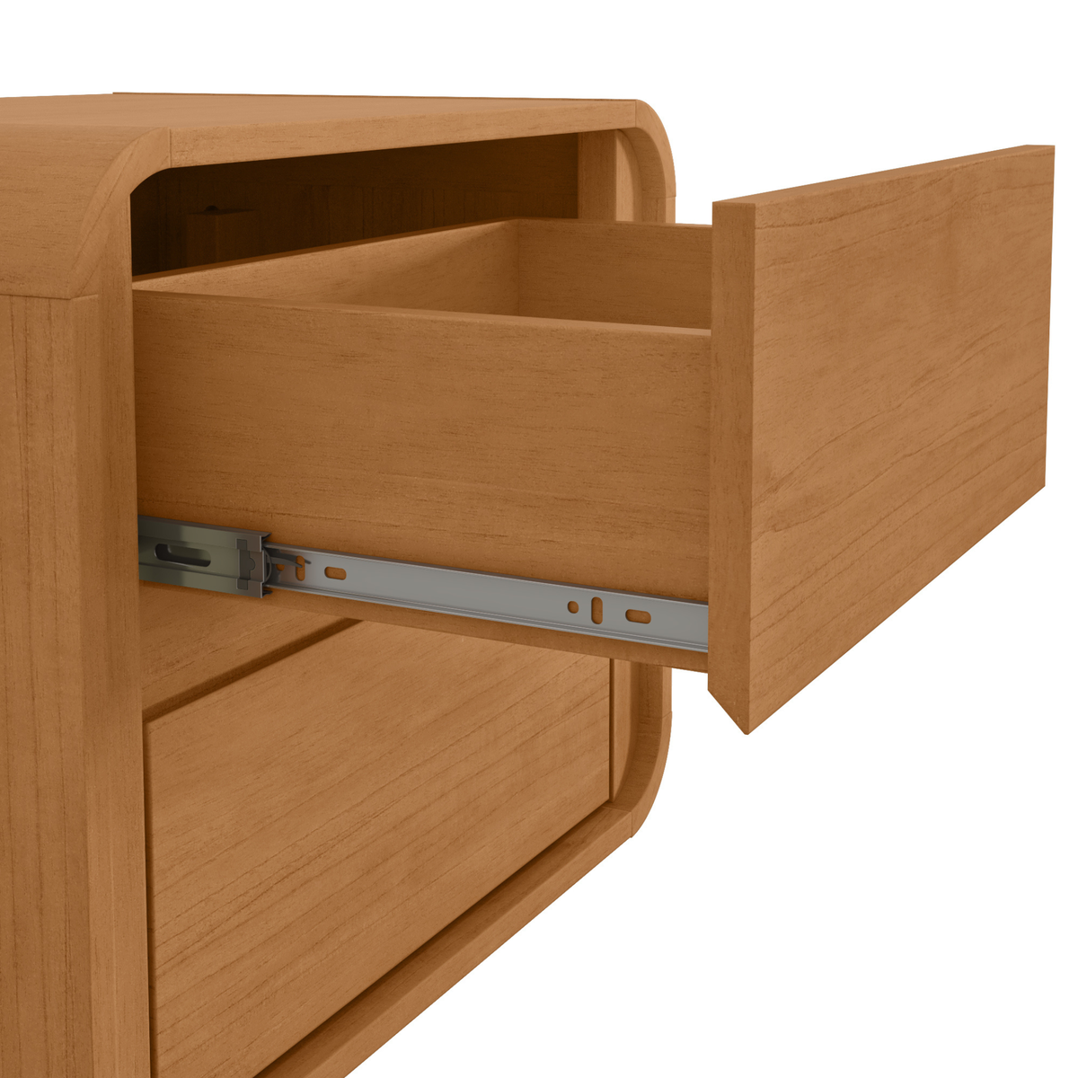 Mesa de Cabeceira Loop Lopas 55cm 2 Gavetas Amêndoa Clean