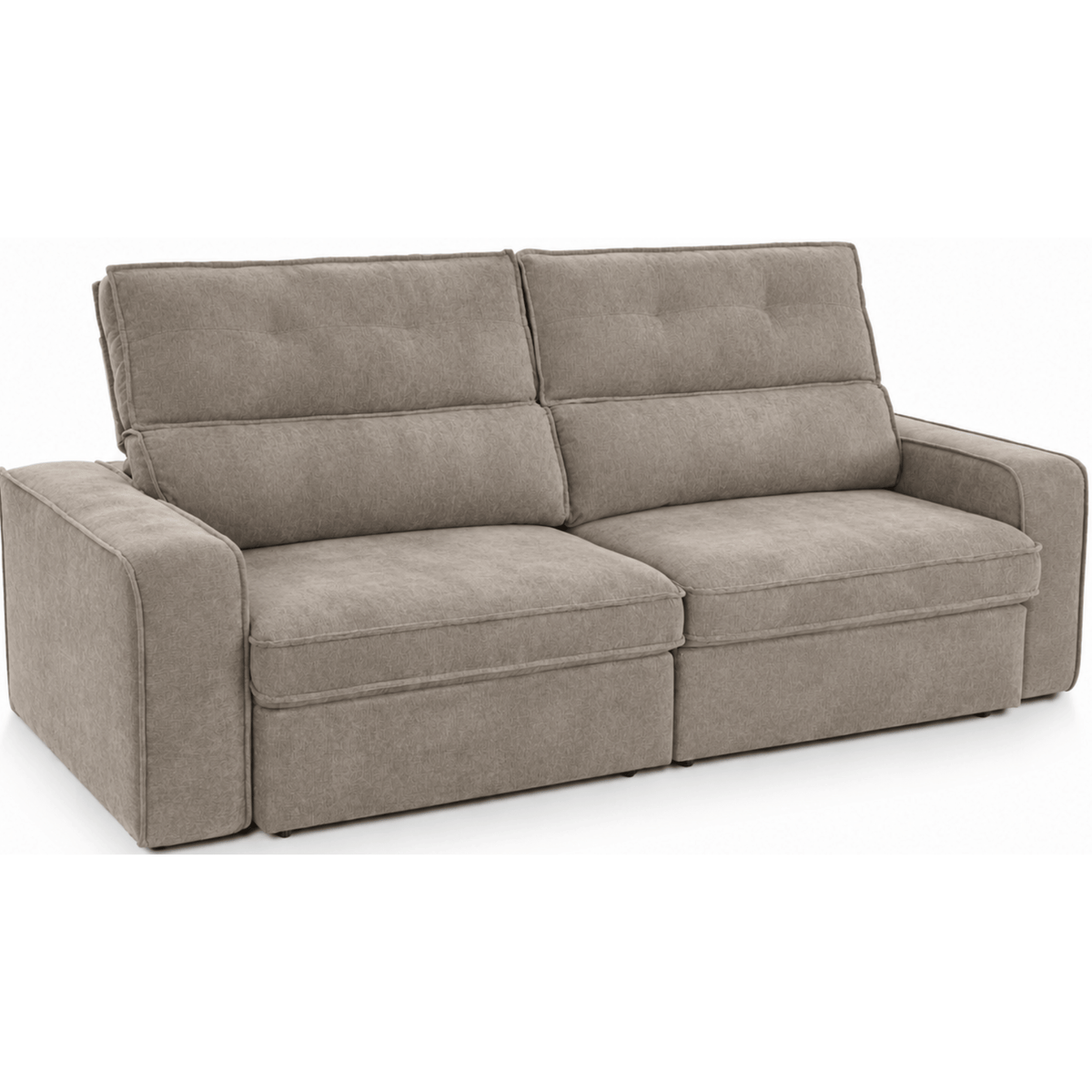 Sofá Perseu 228cm Matielo 2 Assentos Retráteis com Encostos Reclináveis Linho Cappuccino