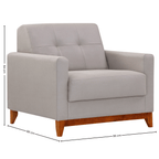 Poltrona 96cm Herval MH4219 Base Madeira Cinza Claro